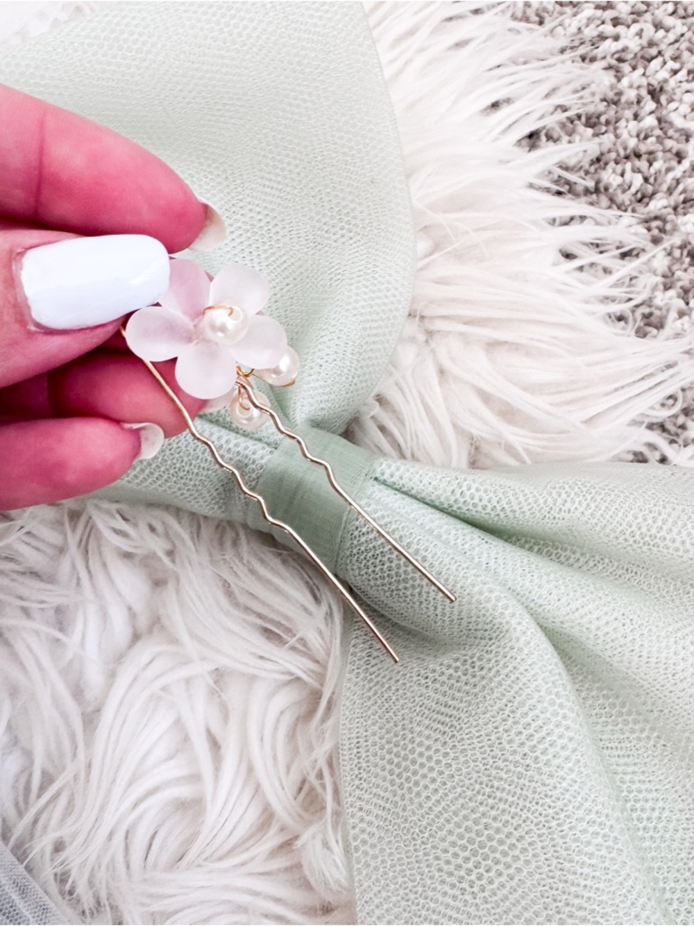JJ’s House Flower Girl Dress Sage Green Tulle Lace 3D Floral Wedding Easter 4T - Picture 10 of 12